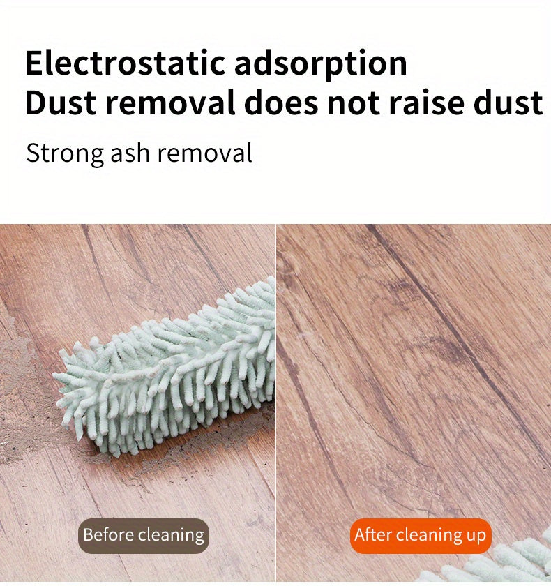 Chenille Telescopic Duster with Extendable Pole and Detachable Washable Head for Furniture, Ceiling Fans, Windows, Office and Car Interior Dusting