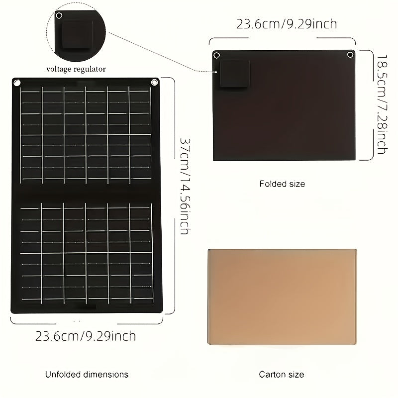 6W 6V Foldable Solar Panel with Listed Monocrystalline Cells, Folding Design for Compatible Low-Power Charging Arrangements and Outdoor Solar Projects