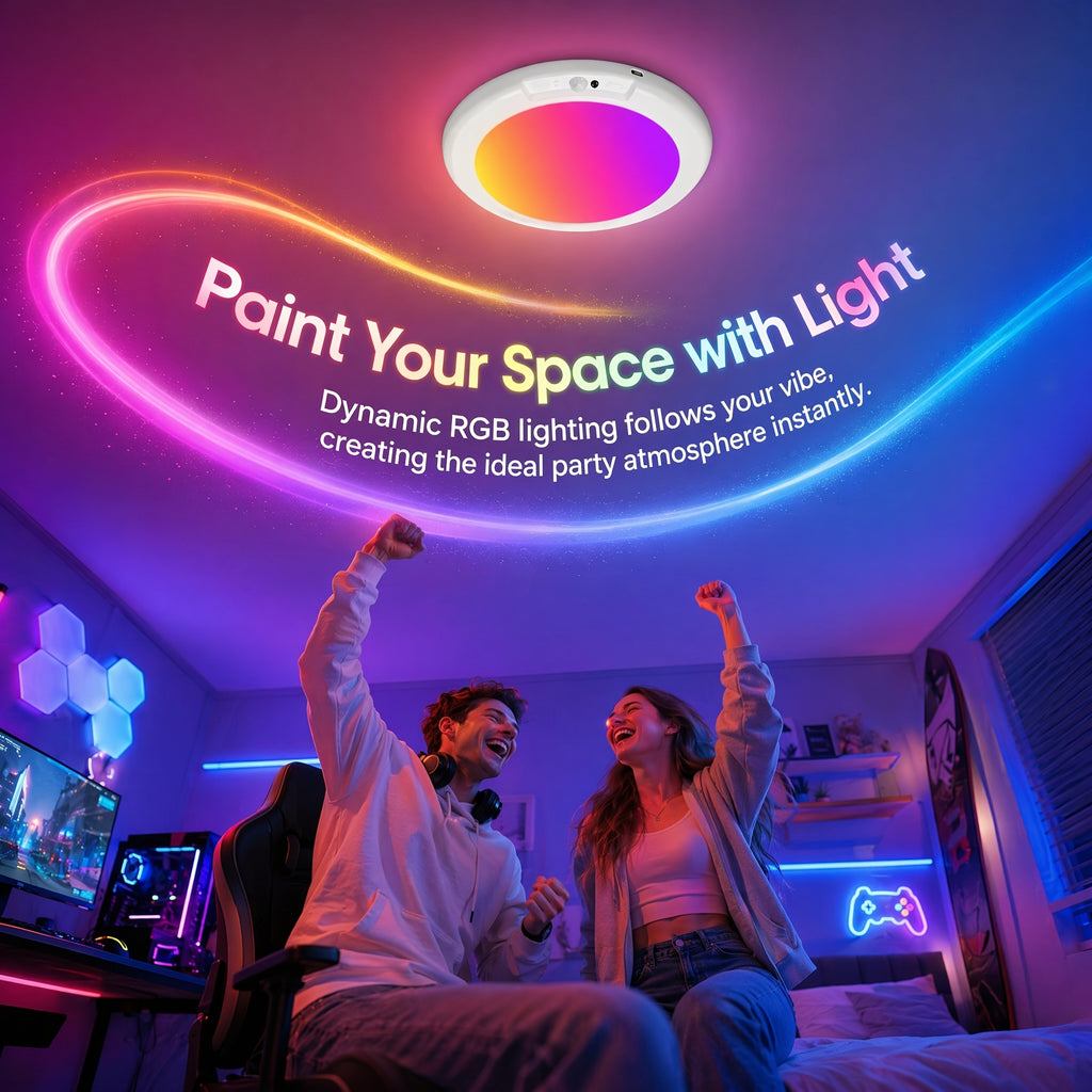 Magnetic Motion Sensor Ceiling Light, Rechargeable LED Lamp with Remote Control, Color-Changing and White Lighting for Closets and Indoor Home Decor