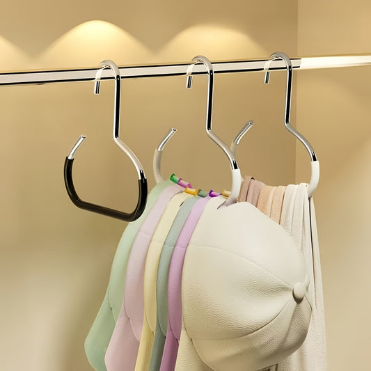 Metal Hat Storage Hooks Two-Piece Set in White or Black, Simple Accessory Organizers for Compatible Scarves, Belts, Bras and Bags in Home Storage Spaces