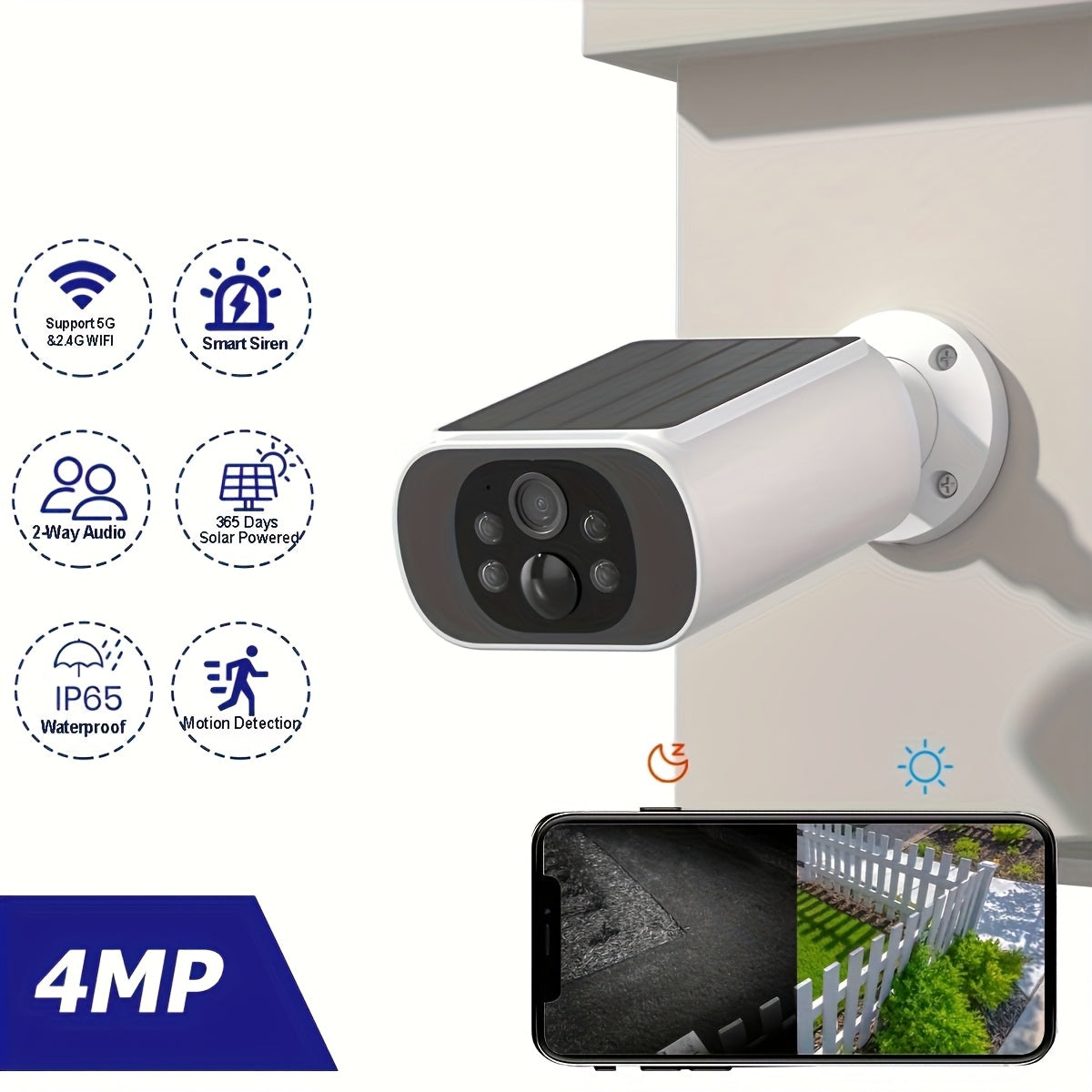 ARCCTV App Outdoor Security Camera with Rechargeable Battery, 2.4GHz WiFi, PIR Motion Alerts and Two-Way Audio, 1Pack, 2Pack, 4Pack or 6pcs Options