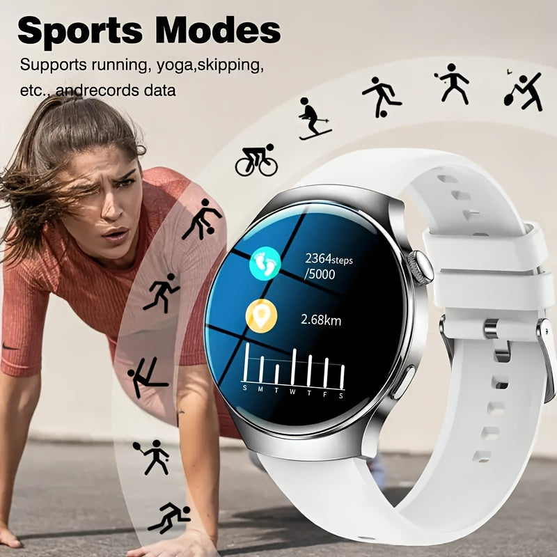 Bluetooth Call Smart Watch for Men and Women, Silicone Strap Smartwatch with Call Answering & Dialing, Fitness Tracker, Pedometer, Calorie Counter, Sport Modes, Remote Camera, Music Control, Alarm