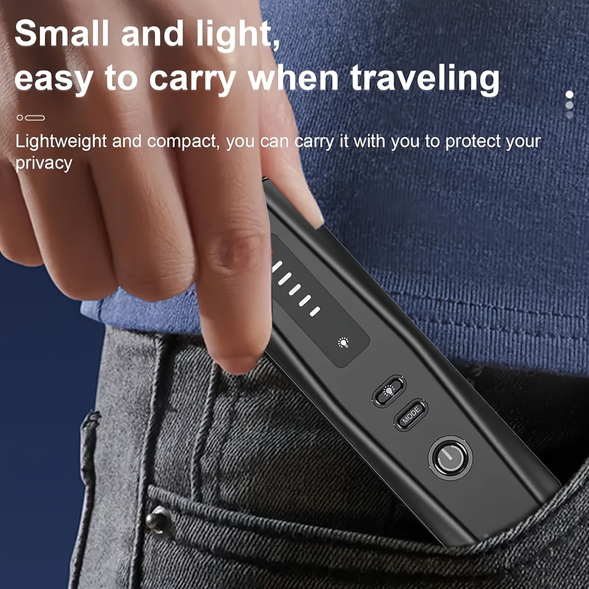 Hidden Camera Detector and RF Signal Scanner, Portable Rechargeable Anti-Spy Bug Finder for Hotel Travel, Home, Office and Car Checks