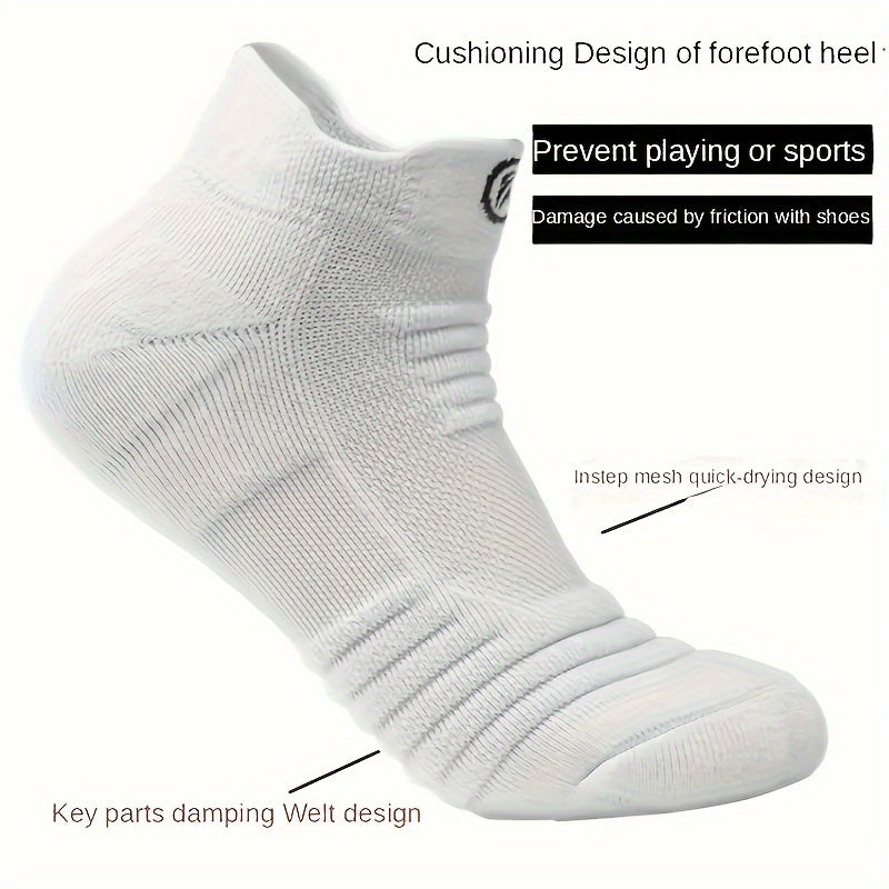 Cushioned Men's Sports Socks 12-Pair Pack with Thick Towel Fabric Soles, Polyester Knit and Six Black, White or Gray Color Options for Active and Casual Wear