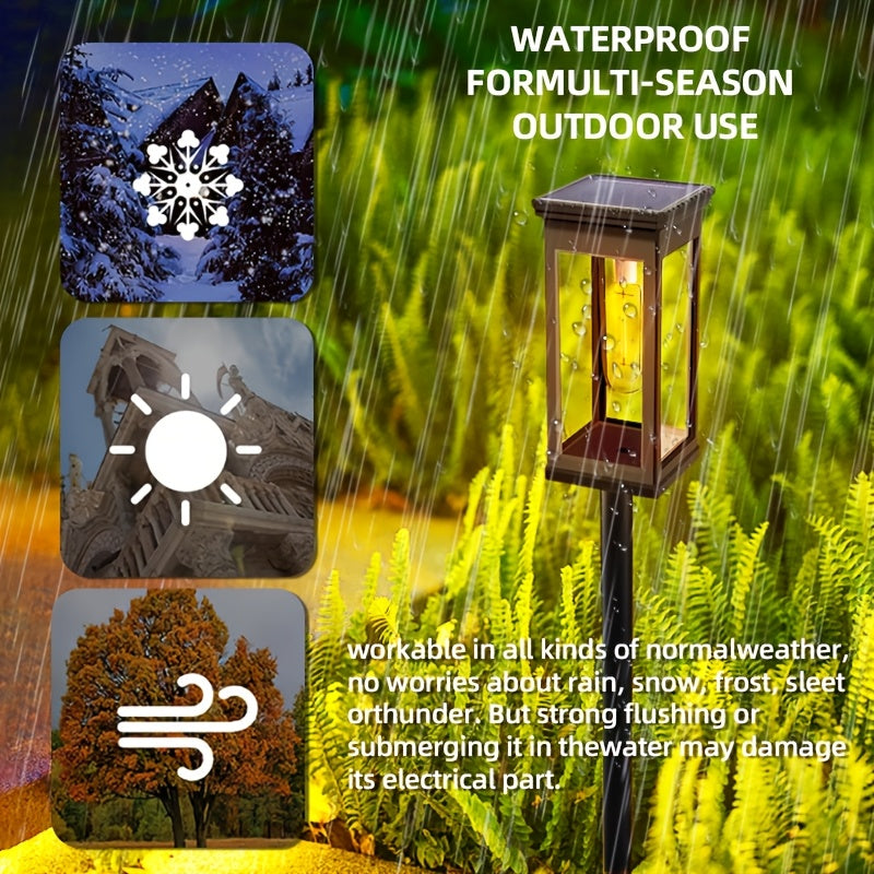 Solar Garden Lamps with Listed Warm White Light, Four-Piece Box, Six-Piece Box or Six-Set Option Labels for Courtyard, Terrace and Walkway Landscape Decoration