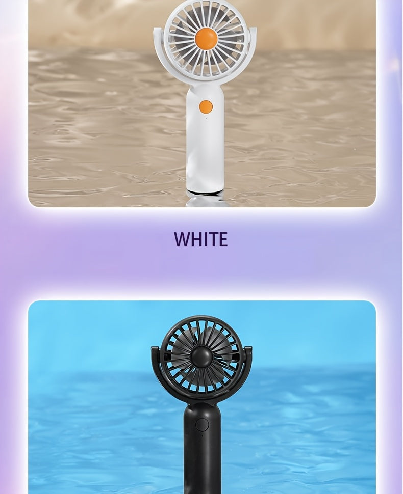Rechargeable Handheld Fan 3-Pack in Pink, Purple and Black with Three Speeds, USB-C Charging and Listed 180-Degree Adjustment for Travel and Summer Outings