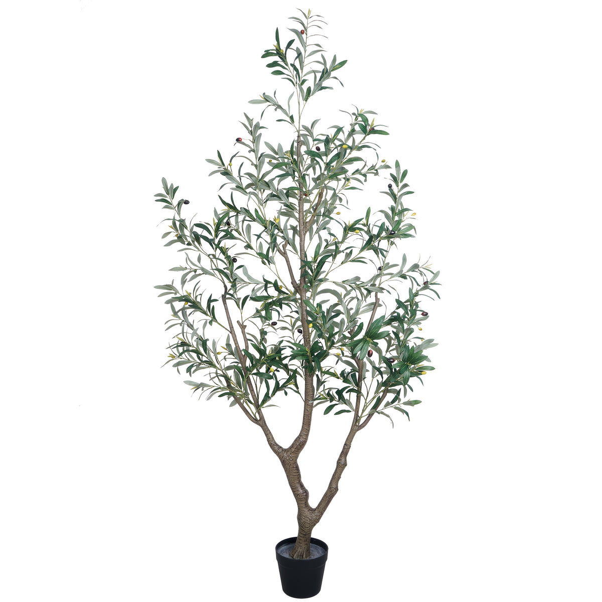 Artificial Olive Tree with Nursery Planter, 6ft 7ft 8ft Faux Tree Options with Shapeable Branches for Living Room, Porch & Home Decor