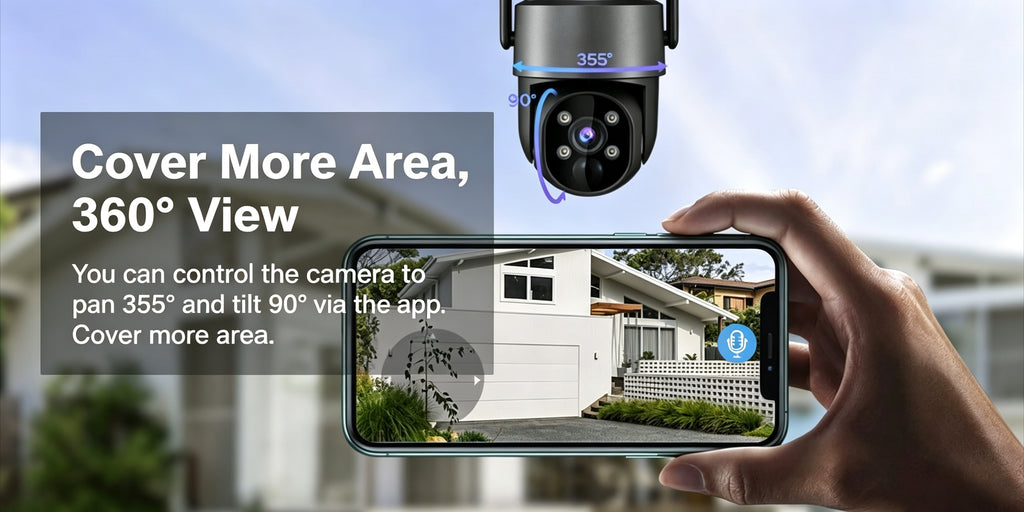 4G LTE Solar Security Camera 5MP with No-WiFi Connectivity, 360° PTZ View, AI Human Tracking, Color Night Vision and Two-Way Audio for Farms and Yards