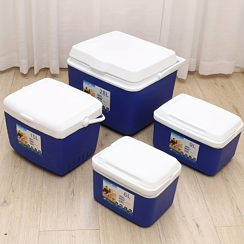 Camping Insulated Cooler Bucket with Ice Plate and Five Cooling Pack or Bag Options, 1.59 to 7.4gal Capacity Choices in Orange, Blue or Red for Outdoor Trips