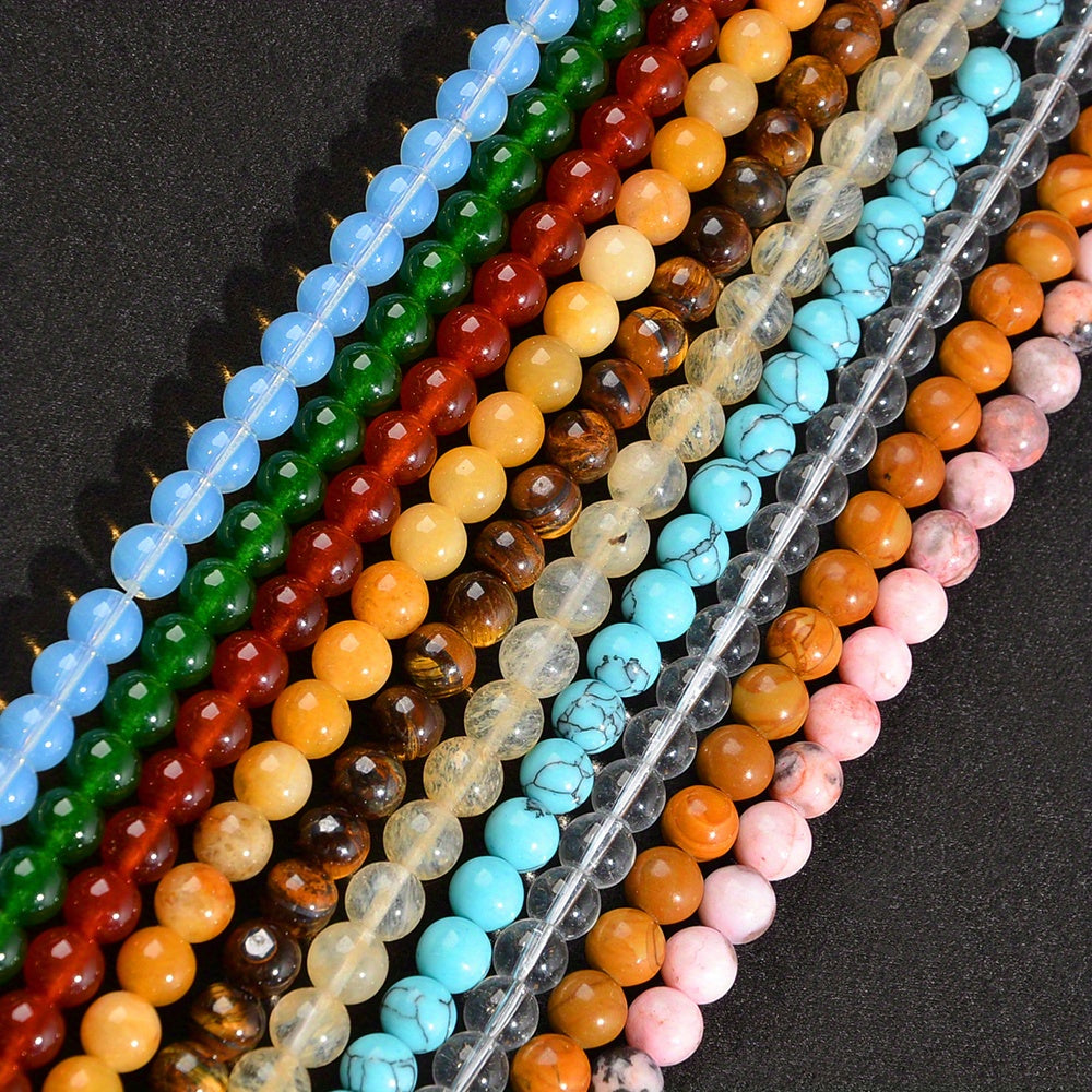 Stone Beads for Jewelry Making with Listed 8mm Size, Mixed Color 540 or 1080-Piece Assortments for DIY Bracelets, Necklaces, Earrings and Craft Projects
