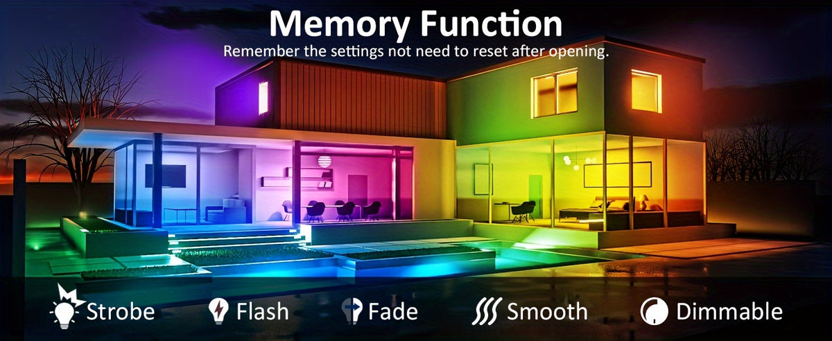 RGB LED Flood Lights with Listed 25W Power and 44-Key Remote, Color Changing Party Uplighting with Brightness Controls, Timer and Memory for Weddings and Events