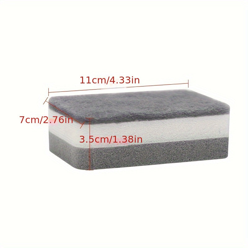 Gray and White Kitchen Sponges, Ten-Piece Double-Sided Dishwashing Pack with Different Scrubbing and Wiping Textures for Compatible Cookware and Kitchen Surfaces