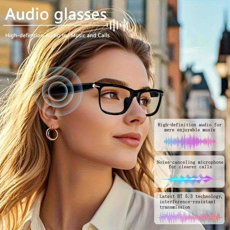 Audio Translation Glasses with 160-Language Real-Time Translation, GPT Chat Features, Built-In Microphone and Speaker, Music Playback and Hands-Free Calls