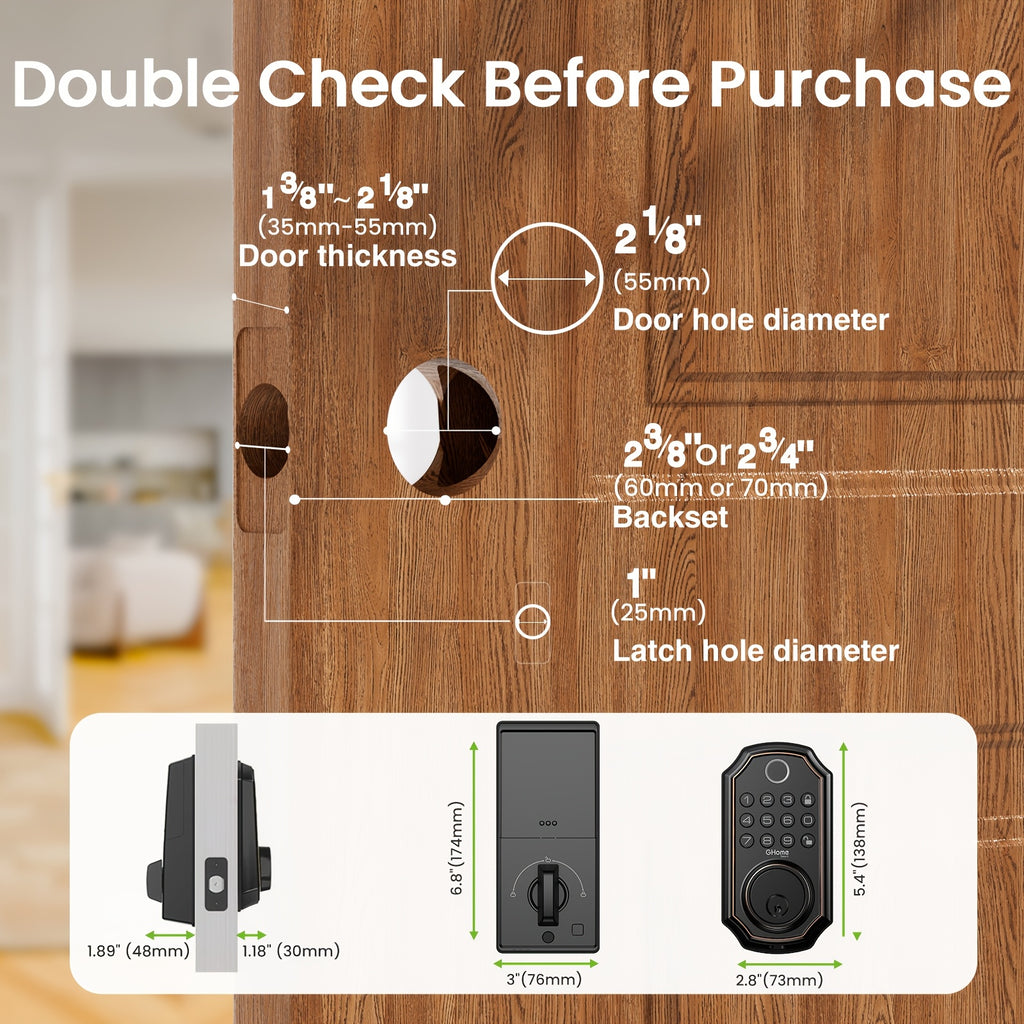 4-in-1 Smart Door Lock with Fingerprint, Passcode, Key and App Entry, Auto Lock and Temporary Offline Passwords, KD30 Pro and KD30B Pro Model Options