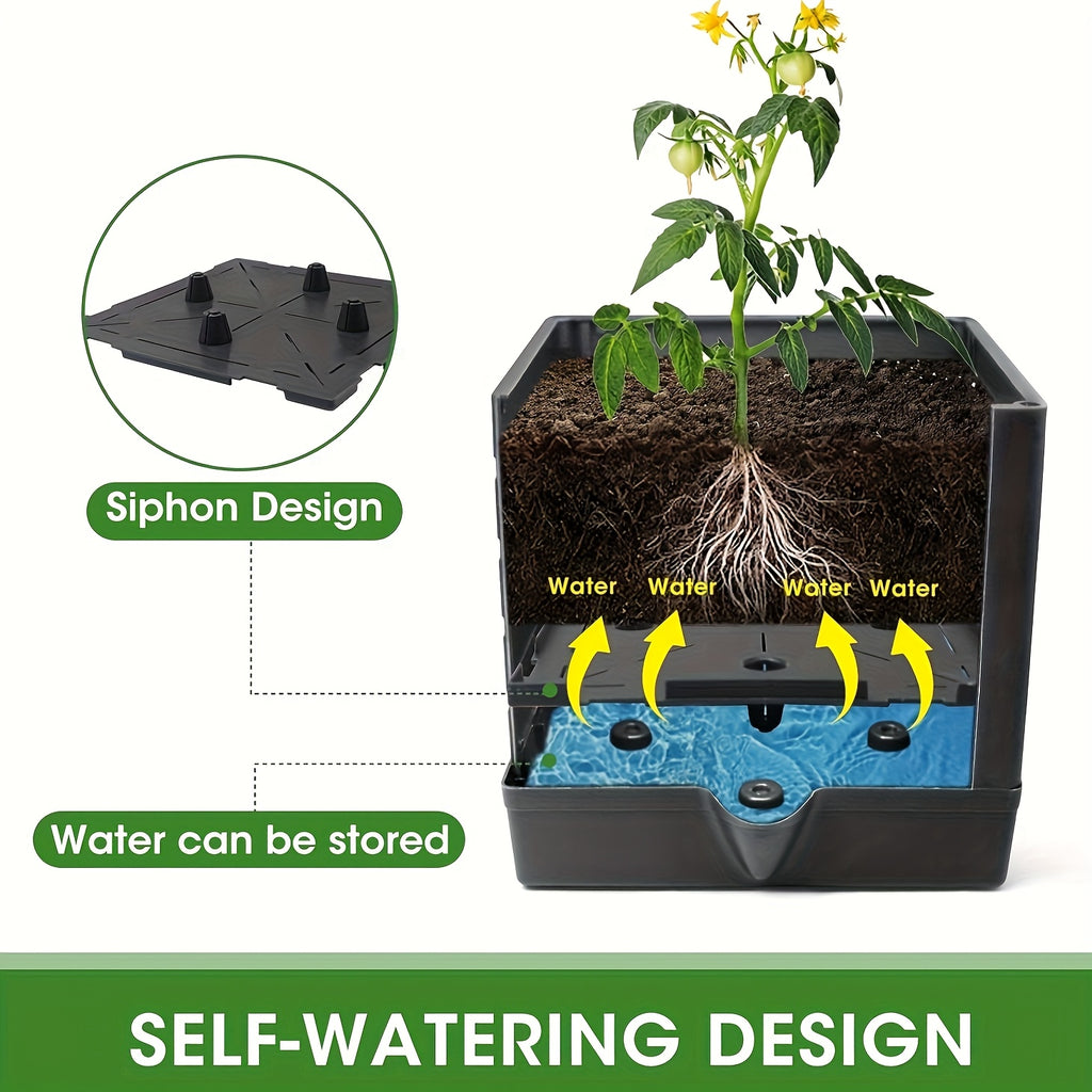 Tomato Planter with Trellis in One- or Two-Piece Options with Listed 57-Inch Size and Self-Watering Design for Climbing Vegetables, Patio and Greenhouse Gardening