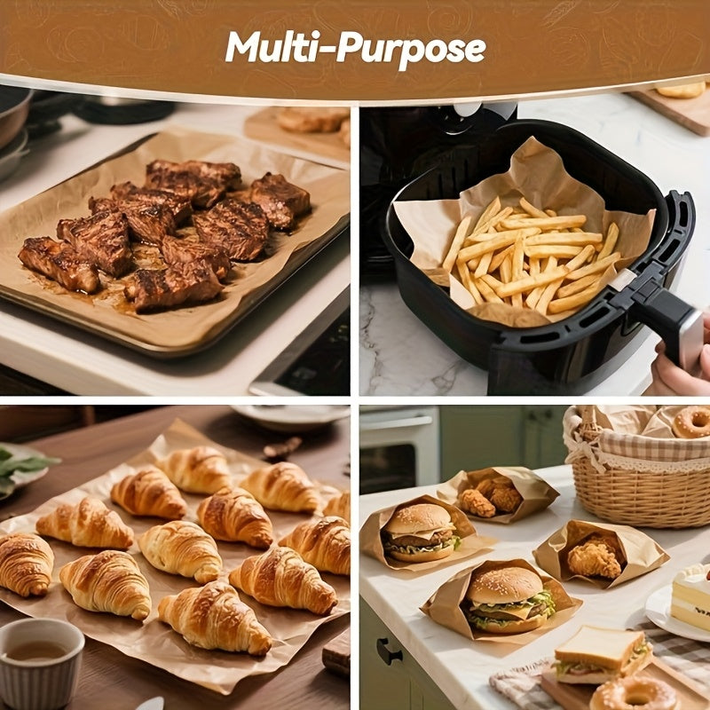 Pre-Cut Parchment Paper Baking Sheets 101-Pack, 9 x 13 Inch Brown Unbleached Nonstick Pan Liners for Home Baking, Cookie Batches and Kitchen Prep