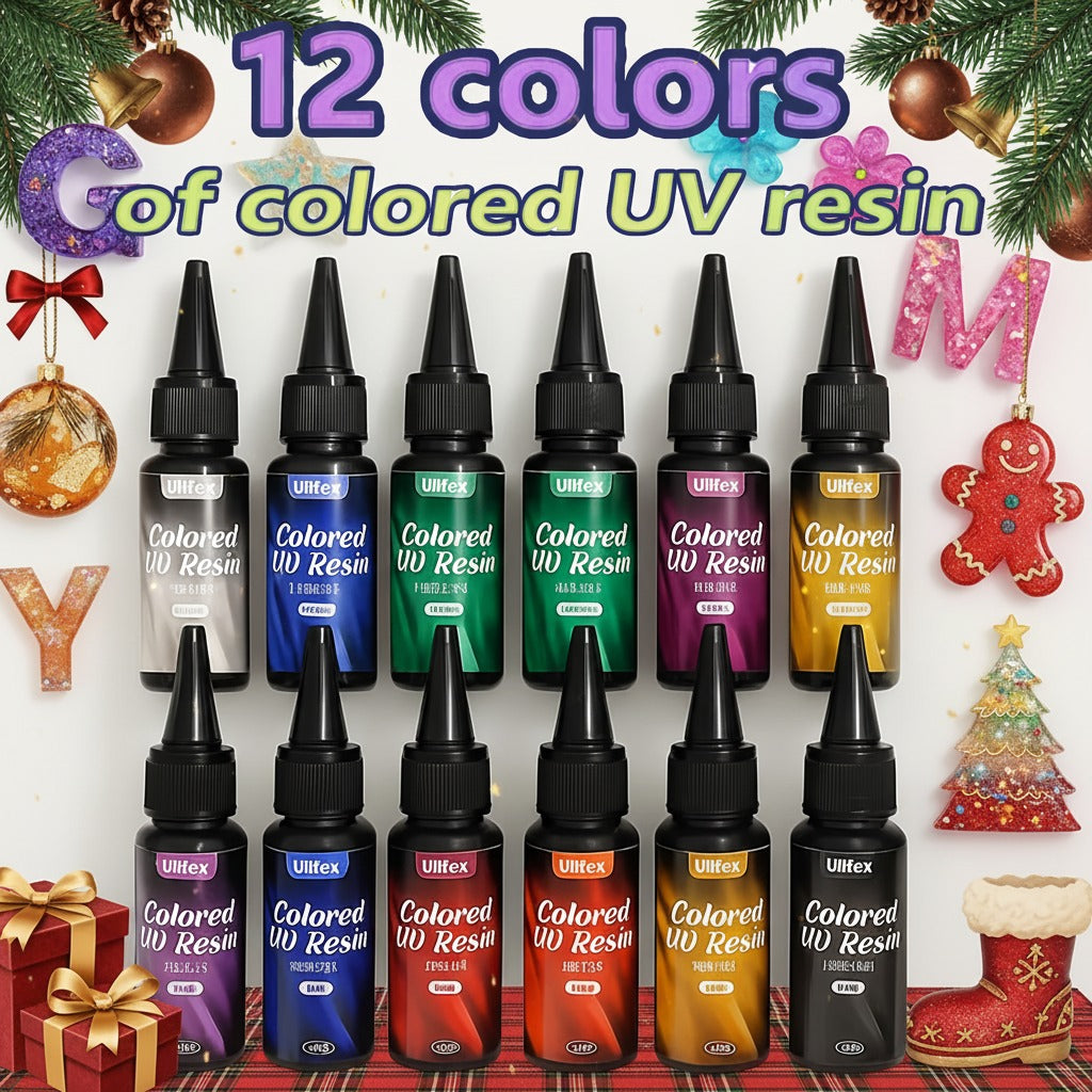 Craft Resin for DIY Jewelry, Earrings, Rings and Keychains, Premixed 12-Color Set with Listed 20g Portions or Separate 400g UV Resin Option for Decorations