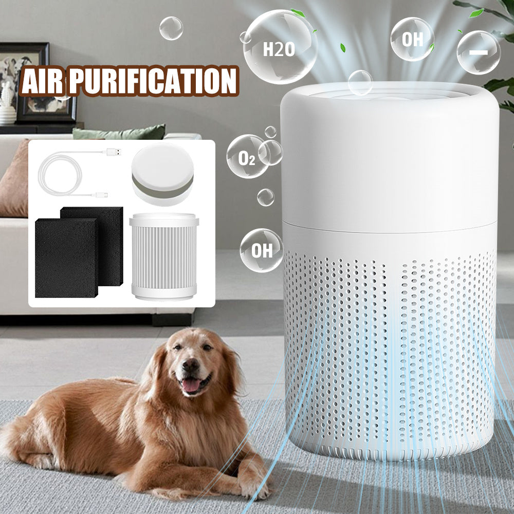 Air Quality Sensor Air Purifier with Listed HEPA 3-in-1 Filtration and Low-Noise Sleep Mode, Compact White Air Cleaner for Bedrooms, Offices and Living Rooms