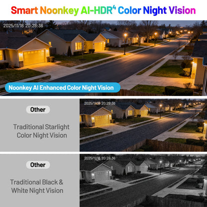 2K Window Camera with Dual-Band WiFi, Color Night Vision, Person, Pet and Vehicle Alerts, Listed 24/7 Recording and Peel-and-Stick Setup, One Pack