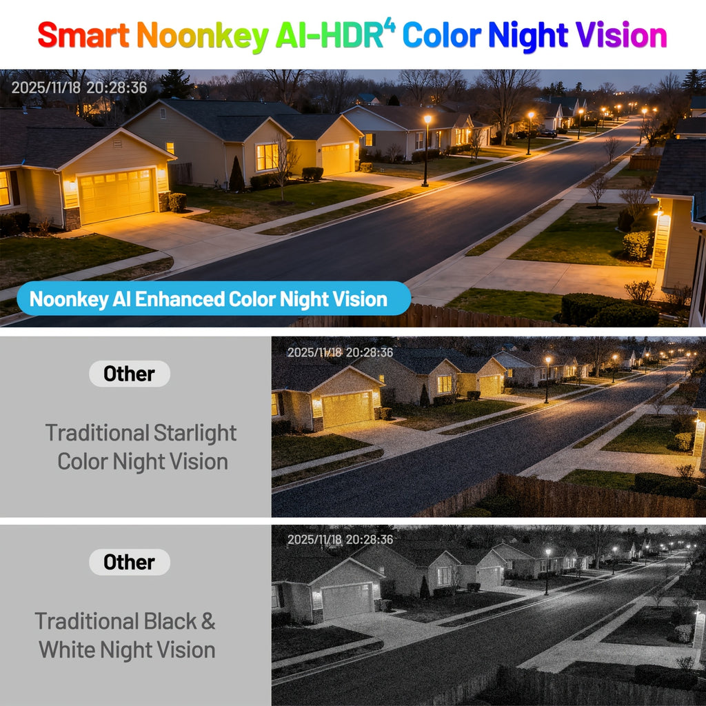 Window Security Camera Set of 2, 3MP Cameras with Color Night Vision, Person, Pet and Vehicle Detection, 24/7 Recording and Alexa Compatibility
