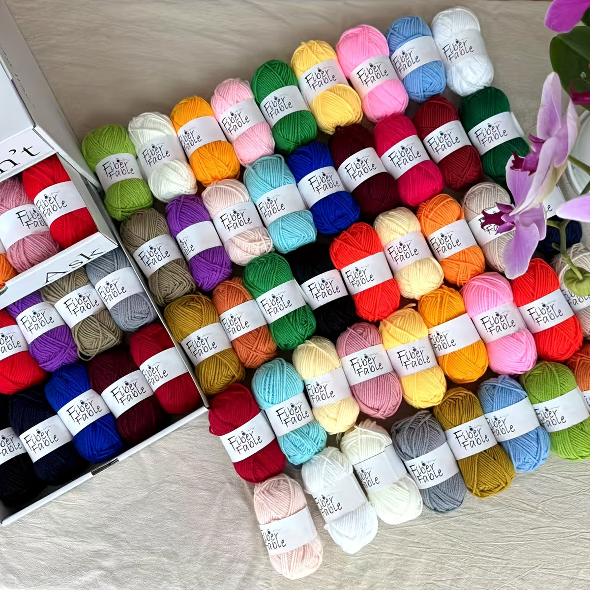 Crochet Yarn Bundle with Listed 25g Rolls and Four-Strand Construction, 30- or 60-Piece Options for DIY Scarves, Hats, Bags, Dolls and Coaster Crafts