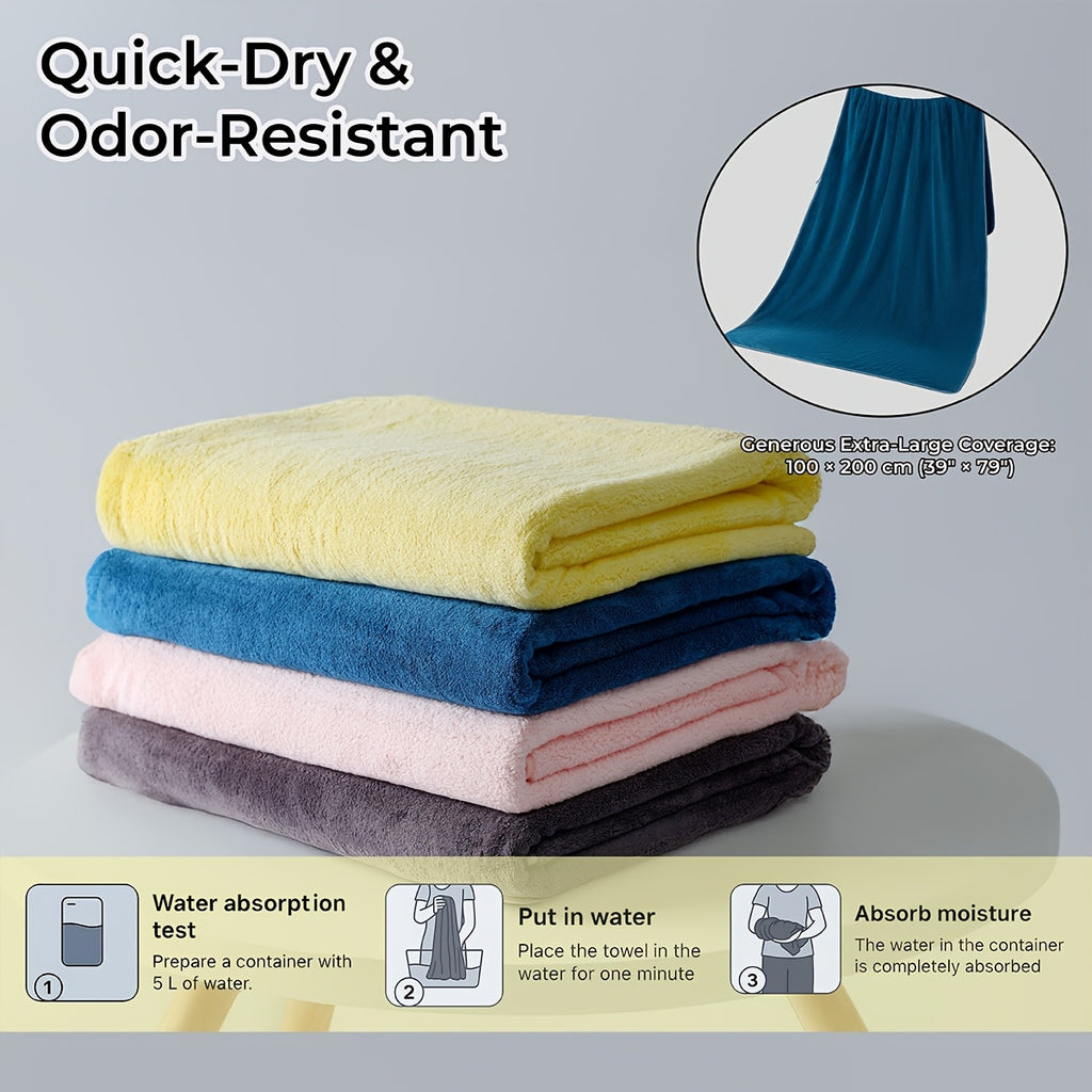 Four-Piece Mixed-Size Towel Set with One Listed Extra-Large Towel and Three Hand Towels, Eight Letter-Coded Options for Bathroom and Everyday Home Routines