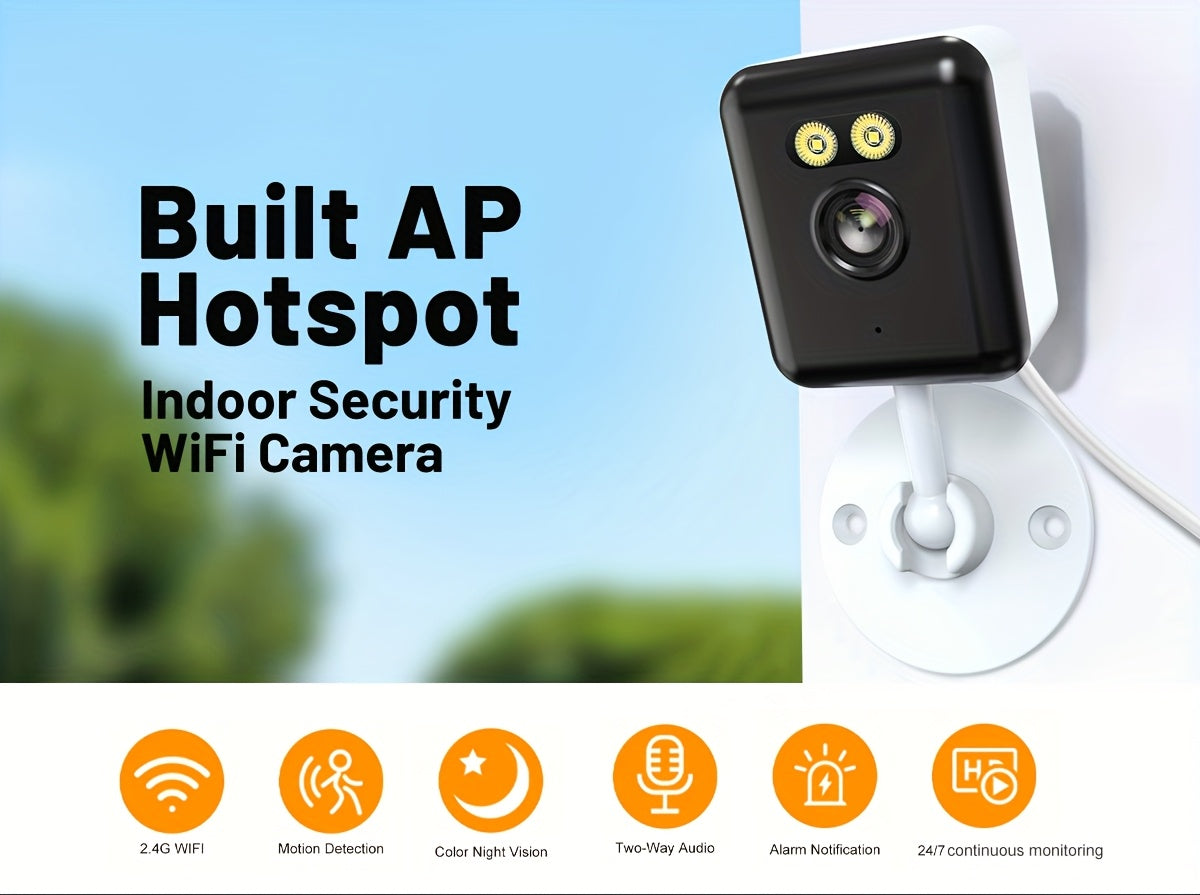 App-Controlled Indoor Security Cameras with 2.4GHz WiFi, Full-Color Night Vision and Two-Way Audio, Four-Pack or Two-Pack 3MP Human-Detection Options