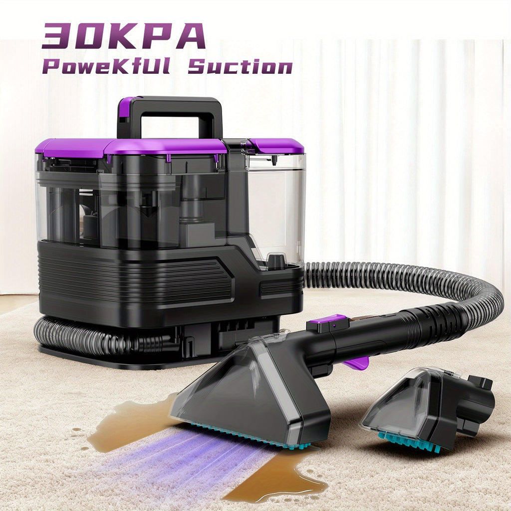 Upholstery Cleaner Machine, Portable Carpet Spot Cleaner with 30Kpa Suction and Dual-Size Brush Head for Pet Stains, Couch, Stairs and Car Seats