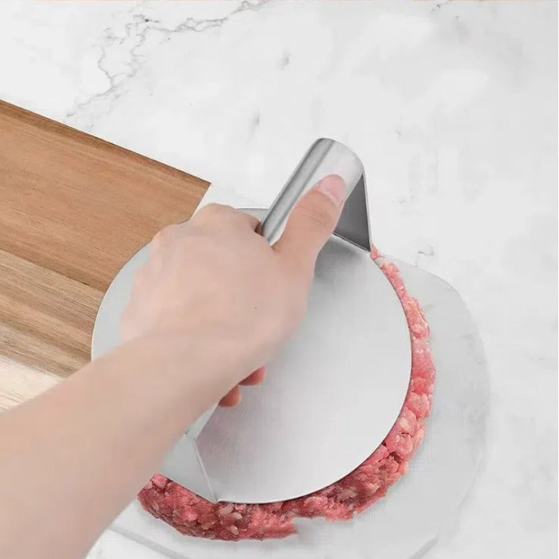 Stainless Steel Burger Press, Single Manual Patty Press with Listed Heat-Resistant Handle for Hamburger Shaping, Griddle Cooking and Home Kitchen Use
