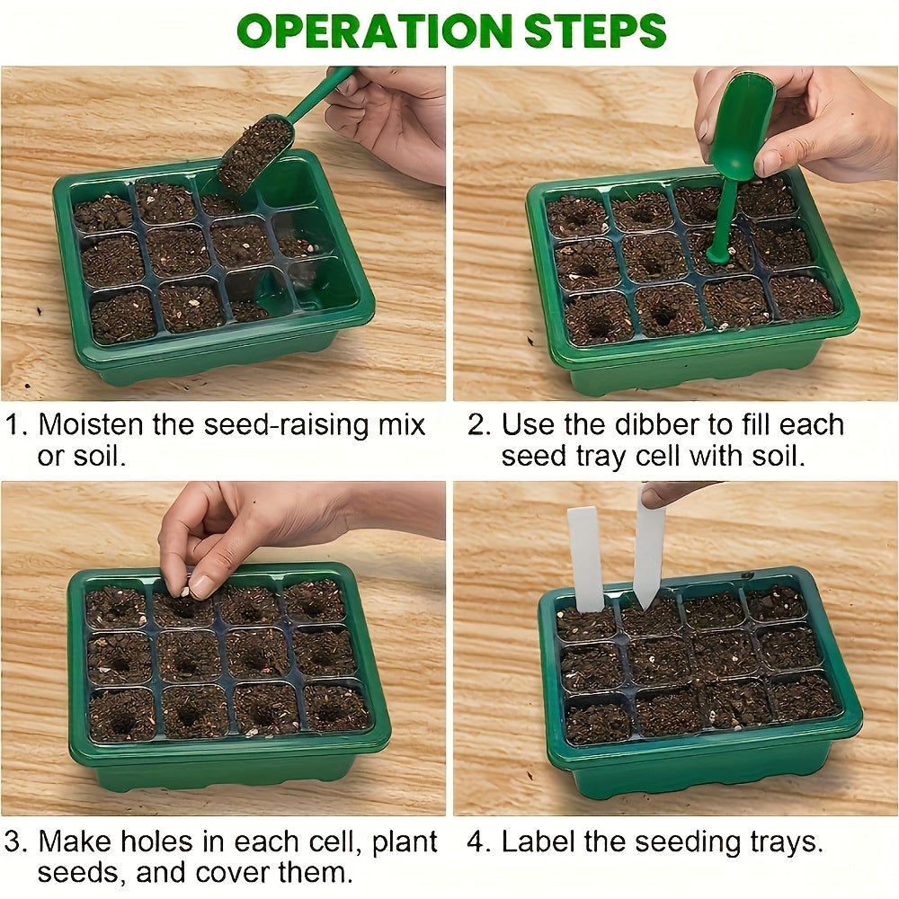 Seed Germination Tray Kit for Indoor Seed Starting with Adjustable LED Grow Light, Digital Timer and Humidity Dome, 5 Packs or Large-2Pack Options