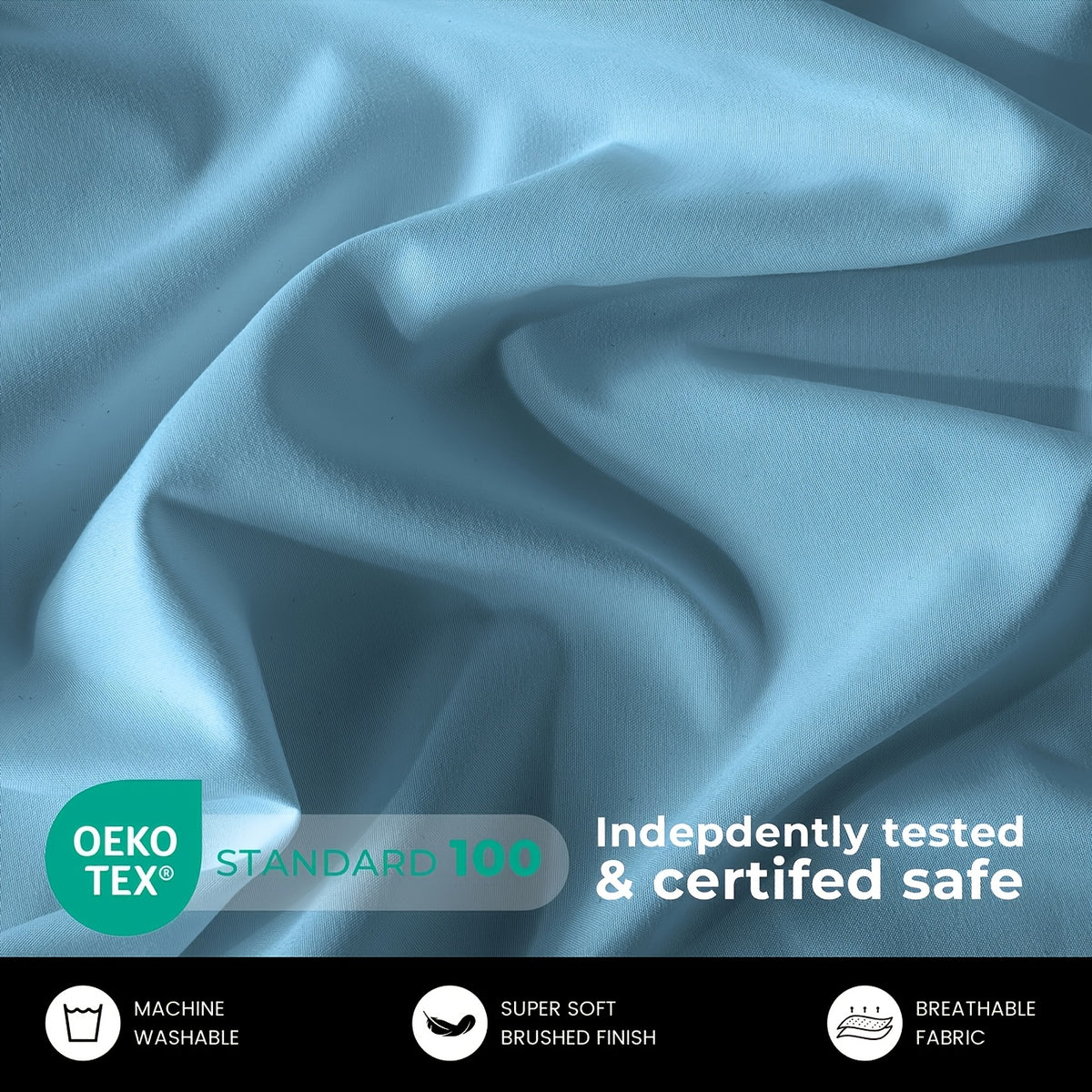 Flat and Fitted Sheet Set with Two Pillowcases, Four-Piece Bedding with Listed Extra Deep Pockets and Six Size Labels Including Twin XL for Home Bedrooms