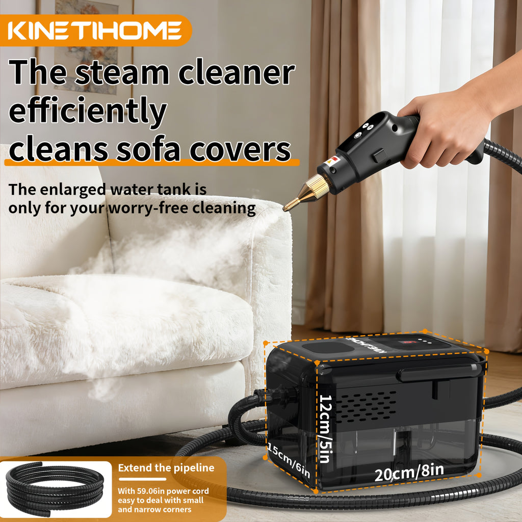 Multipurpose Steam Cleaner for Home, Portable High-Temperature Steamer for Kitchen, Bathroom and Living Space, Deep Clean Cooking Grease, Carpet, Sofa, Tile and Appliance Grime, Lightweight Carry Handle for Everyday Sparkle