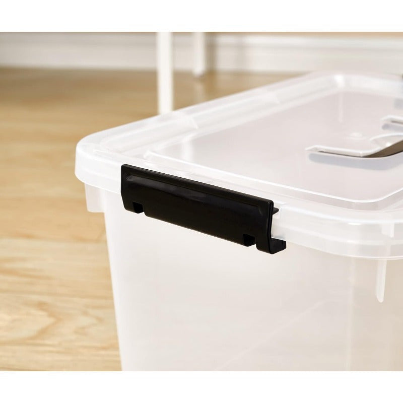 6-Quart Clear Plastic Storage Boxes with Latching Closures, Stackable 3 or 6-Pack Organizer Bins for Home Office Supplies and Closet Organization