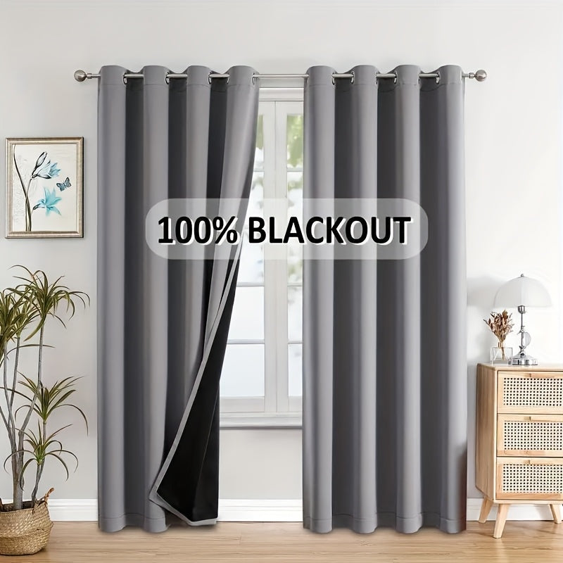 Blackout Curtains with Grommet Top in a Two-Panel Set, Five Color Choices and Seven Size Options for Bedroom, Living Room and Dining Room Window Styling