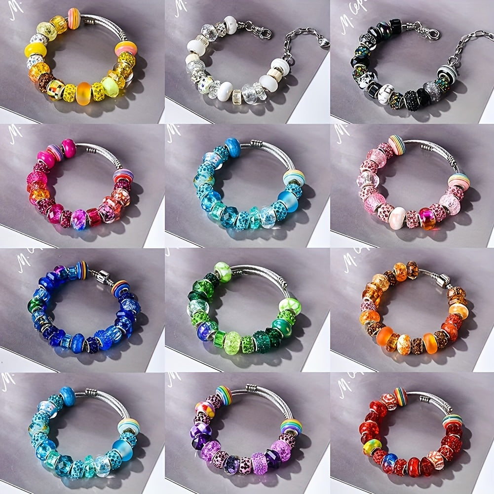 Large Hole Acrylic Craft Beads with Listed 12mm Round Size, Random Style and Color Assortment, 400pcs Label for Bracelets, Keychains and Beadable Pen Projects