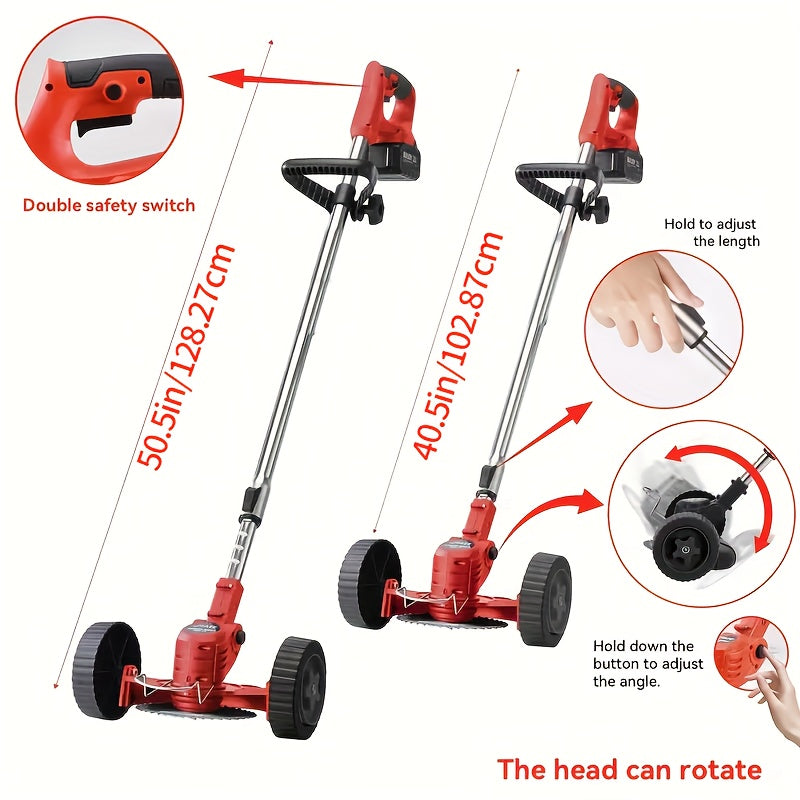 Portable Electric Yard Trimmer with Listed Three Blade Types and Lithium Battery Configurations, Purple Older Model and Nine Color Combination Options for Home Grass Care
