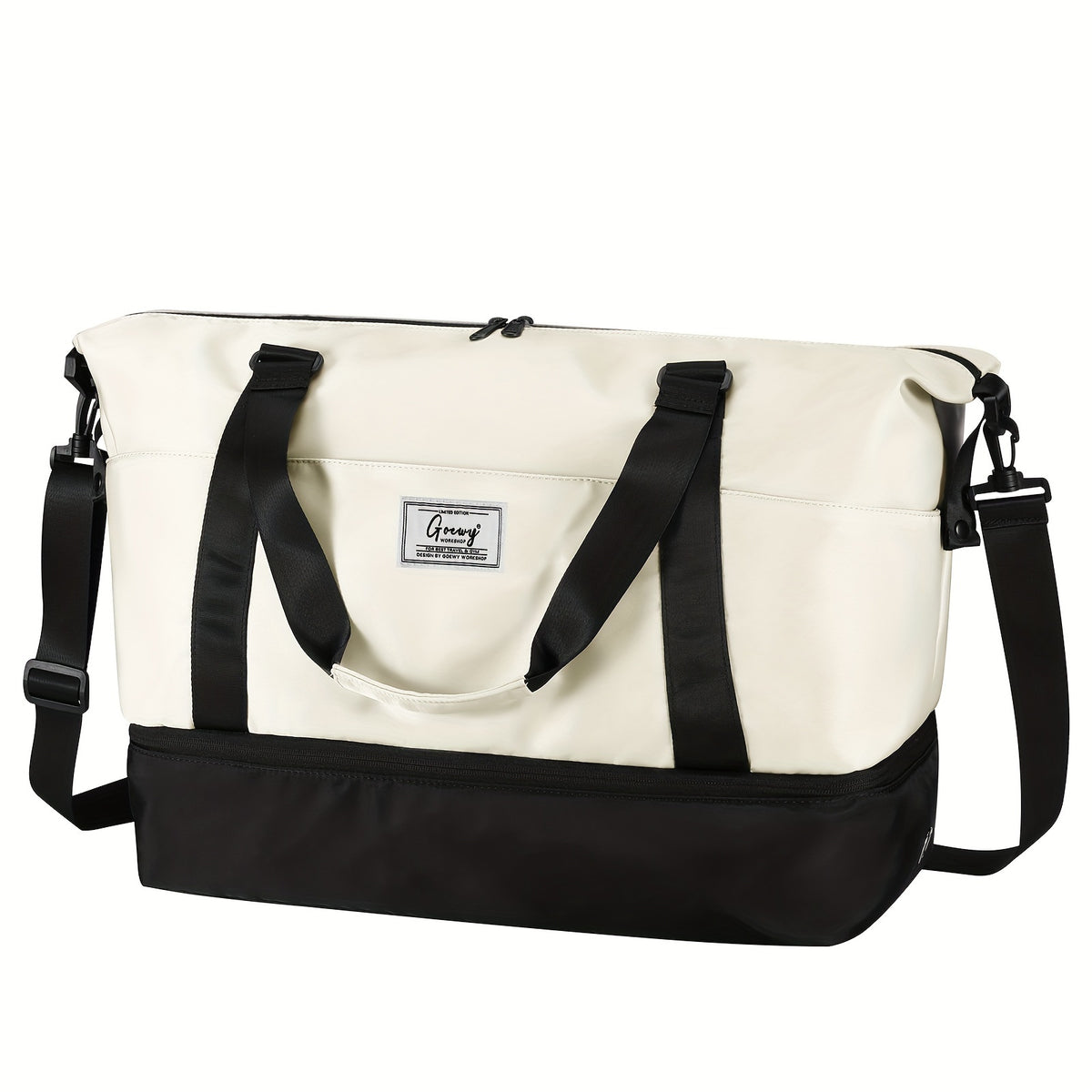 Women's Travel Duffel and Toiletry Bag Set with Nine Pockets, Shoe Compartment, Wet Pocket and Luggage Sleeve for Gym and Weekend Trips