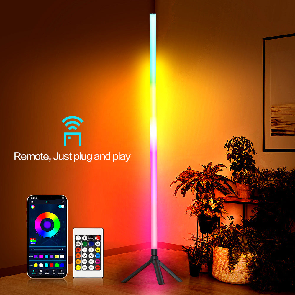 Corner Floor Lamp RGB 16 Million Colors, 48.8/50-inch Smart Ambient Light with Music Sync, Remote & APP Control, Timer, 2-Pack, Dimmable Mood Lighting for Living Room, Bedroom, Game Room, Dorm