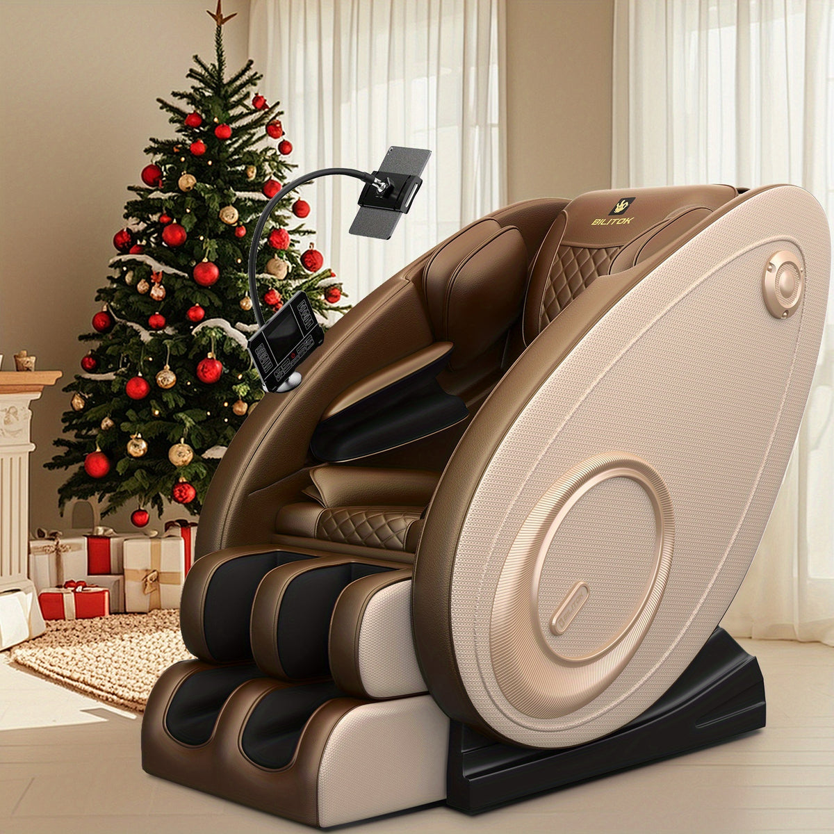 Zero Gravity Massage Chair Recliner with Heat, Full Body Massage with Foot Roller, Built-In Speaker and Touch Screen for Home Relaxation