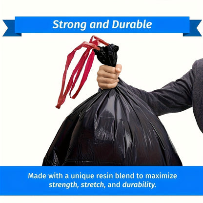 35 Gallon Black Trash Bags, 10-Count Single Roll of Polyethylene Garbage Liners for Compatible Large Bins, Household Cleanup, Hotel and Supermarket Use