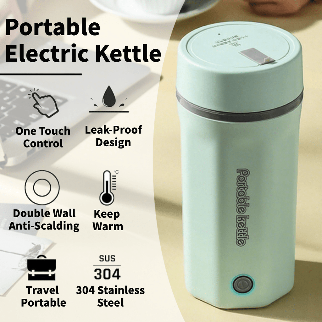 500ml Portable Electric Kettle with 304 Stainless Steel Interior, One-Touch Operation, Listed Auto Shut-Off and Boil-Dry Protection in Six Colors for Small-Batch Hot Water