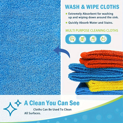 Ultra-Fine Microfiber Cleaning Cloths in Random Colors, Reusable 5, 10, 20 or 50 Piece Wiping Towel Packs for Compatible Car and Household Surface Care
