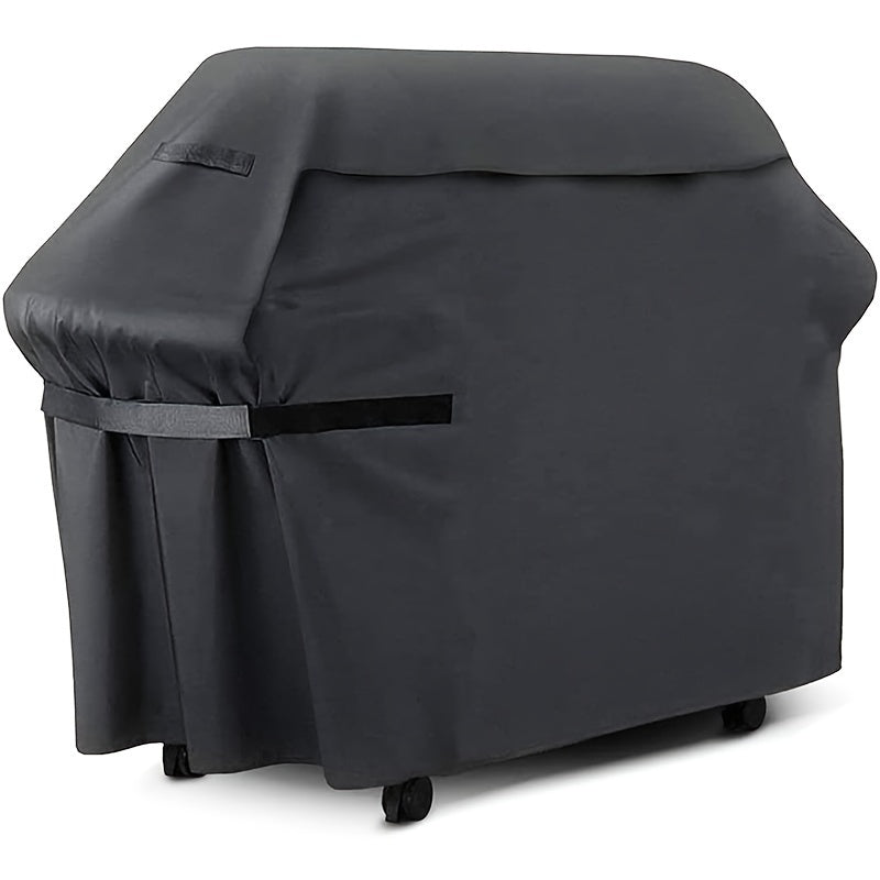 BBQ Grill Cover with Strap Fastening and Buckle Closure, Tear-Resistant Oxford Fabric Outdoor Barbecue Cover in Listed 58 x 46 x 24 Inch Size for Patio Storage