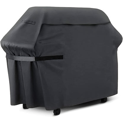 BBQ Grill Cover with Strap Fastening and Buckle Closure, Tear-Resistant Oxford Fabric Outdoor Barbecue Cover in Listed 58 x 46 x 24 Inch Size for Patio Storage