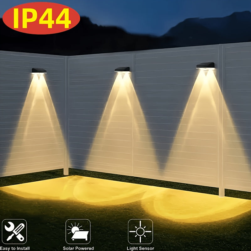 Solar Fence Accent Lights with Nine Lighting Modes, Listed 12-Light Set and Colorful Mode-24LEDs Option for Outdoor Walls, Railings, Patios and Deck Decor
