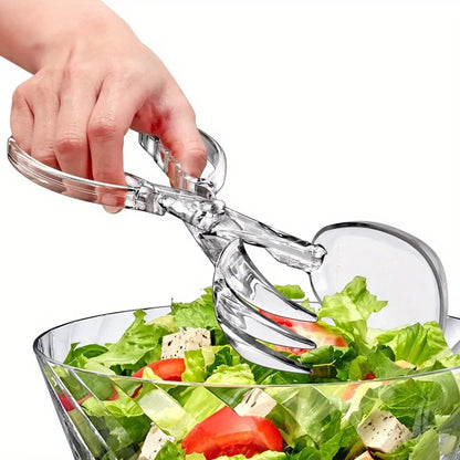 Transparent Plastic Salad Scissors, Reusable Single Serving Tool for Kitchen Salad Bowls, Buffet Tables, Outdoor Meals and Party Catering Setups