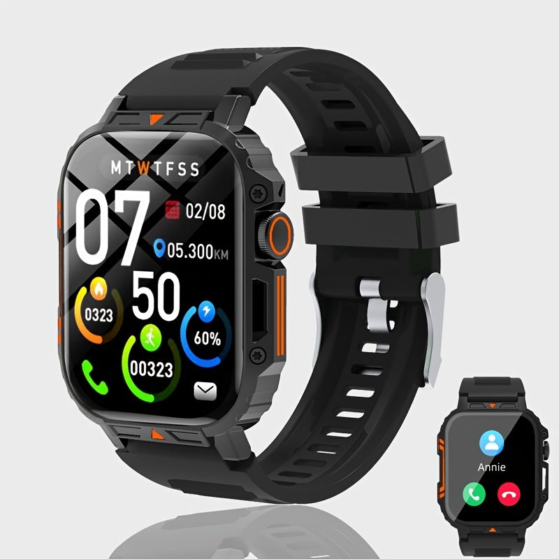 Fitness Smart Watch with 2.01-Inch Full Touchscreen, Pedometer, Call and Message Functions, Black or Pink Silicone and Steel Strap Options for Everyday Activity