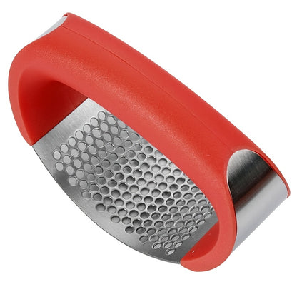 Arc-Shaped Garlic Press with Listed Stainless Steel Ring Design, Manual Garlic Masher for Homemade Sauces, Marinades and Everyday Kitchen Meal Preparation