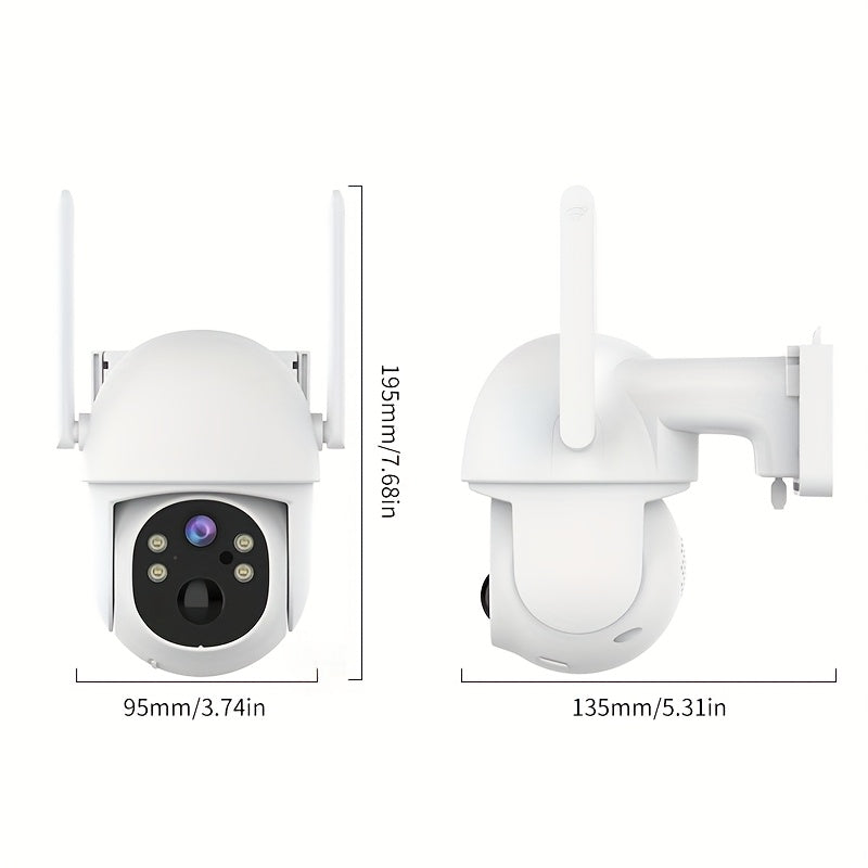 Solar-Powered Outdoor Security Camera 2-Pack with Listed IP54 Rating, AI Human Detection, HD Color Night Vision and Two-Way Audio for Home Monitoring