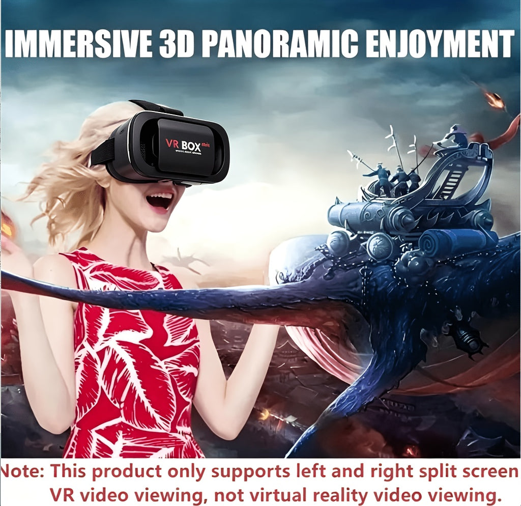 VR Glasses and Retro Handheld Game Console 2-Piece Set, Phone-Based 3D Viewer for Listed 5-7 Inch Smartphones with Separate Portable Gaming Device
